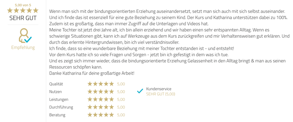 Echte Stimmen von Eltern über den bindungsorientierten Onlinekurs von Sichtwechsel