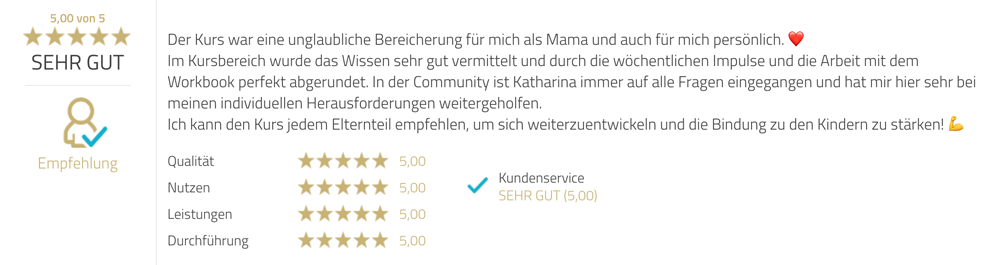 Echte Stimmen von Eltern über den bindungsorientierten Onlinekurs von Sichtwechsel