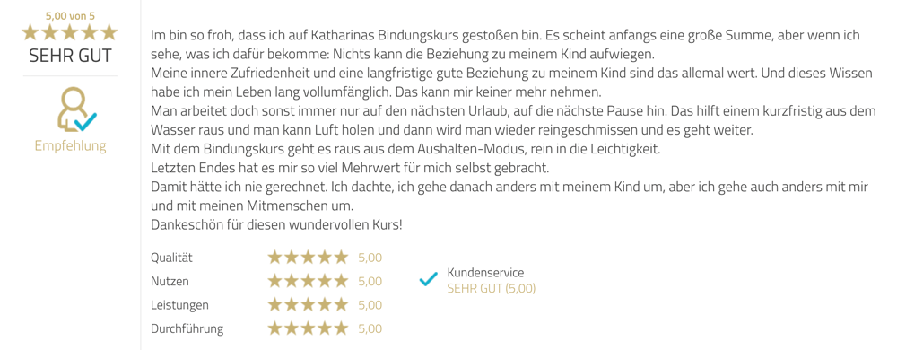 Echte Stimmen von Eltern über den bindungsorientierten Onlinekurs von Sichtwechsel