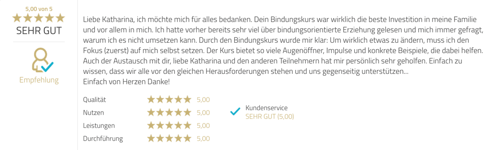 Echte Stimmen von Eltern über den bindungsorientierten Onlinekurs von Sichtwechsel